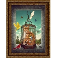 Постер "Кот в клетке", 30 см х 40 см артикул 12895b.