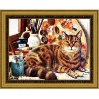 Постер "Кот-художник", 30 см х 40 см артикул 12896b.